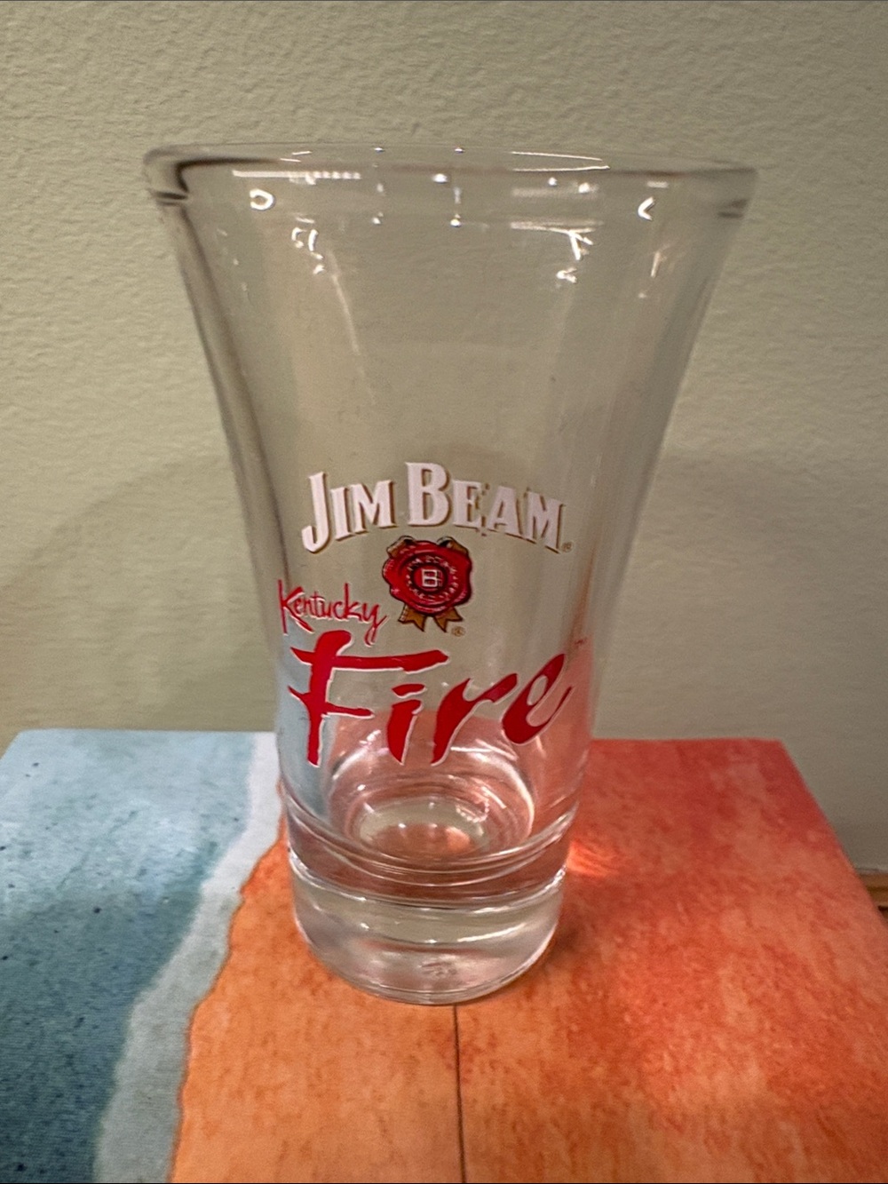 Jim Beam Kentucky Fire Branded Clear Shot Glass